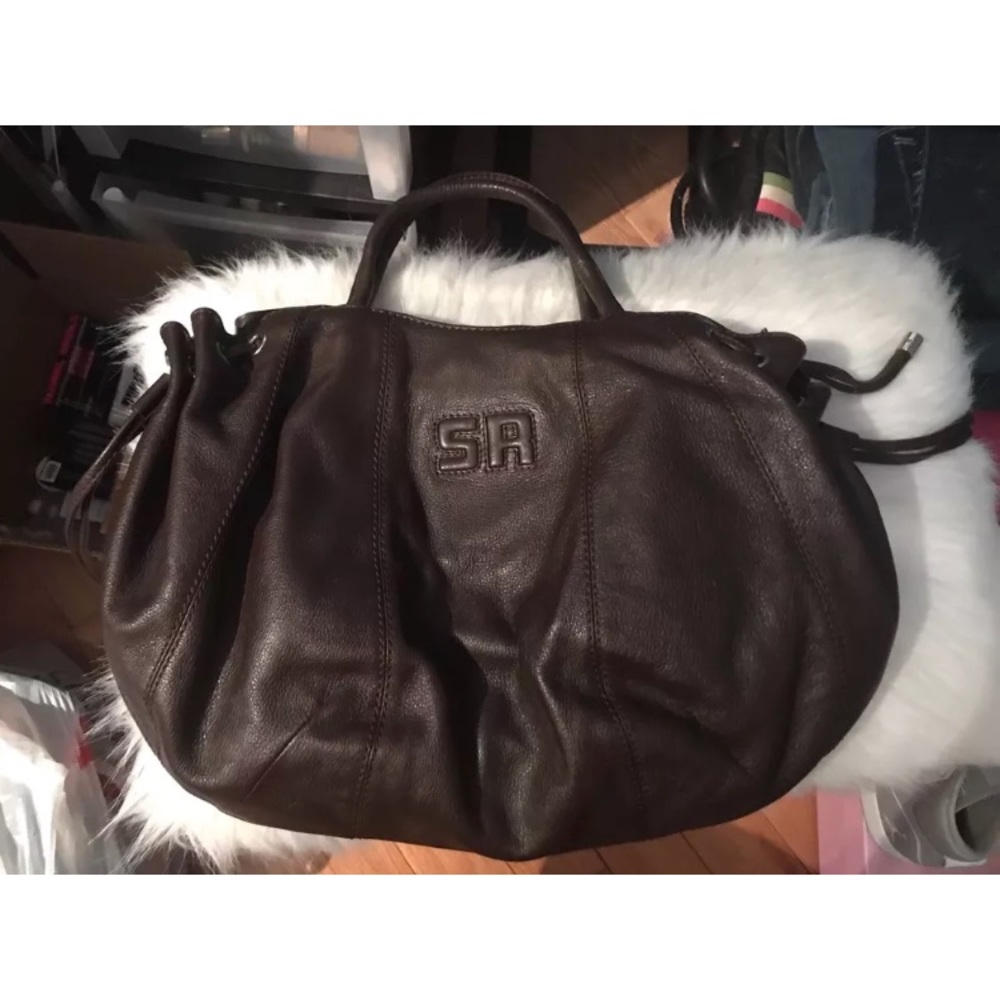 Authentic Sonia Rykiel Brown Leather  Handbag